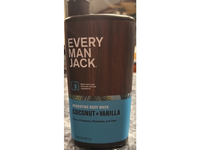 Every Man Jack Hydrating Body Wash, Coconut + Vanilla, 16.9 fl oz/500 mL