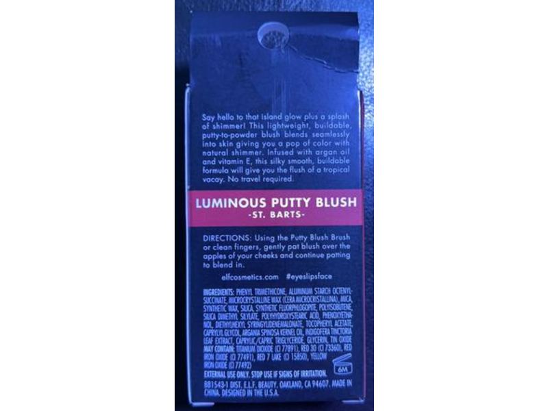 e.l.f Luminous Putty Blush, St. Barts, 0.35 oz/10 g