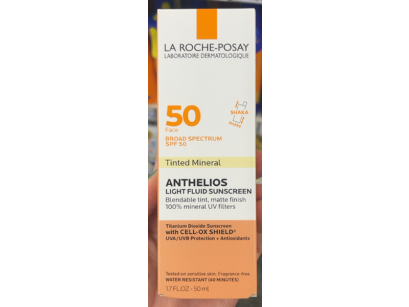 La Roche Posay Mineral Anthelios Light Fluid Sunscreen, SPF 50, Tinted, 1.7 fl oz/50 mL