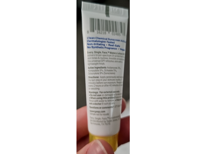 Supergoop Every Single Face Watery Lotion, SPF 50, 0.34 fl oz/10 mL