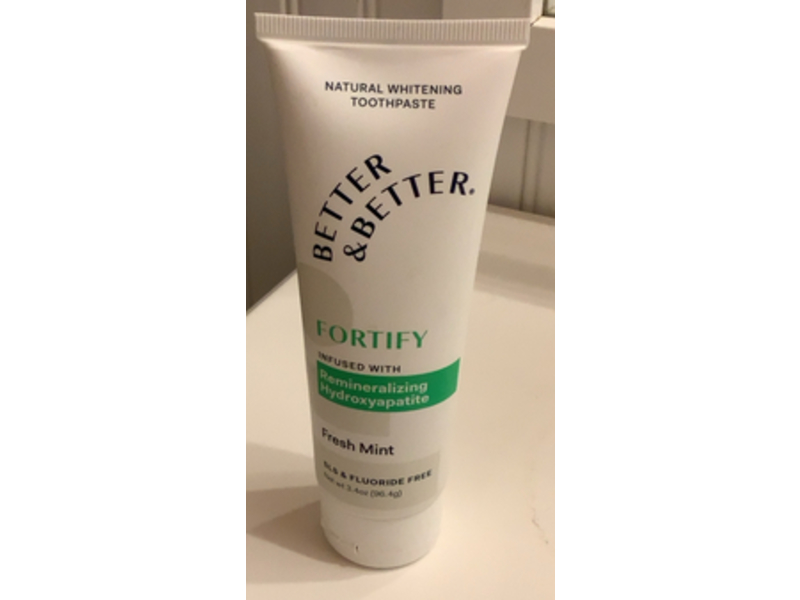 Better & Better Natural Whitening Toothpaste, Fortify, Fresh Mint, 3.4 oz/96.4 g
