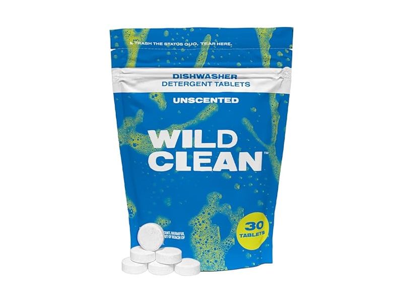 Wild Clean Dishwasher Detergent Tablets, Unscented, 30 Count