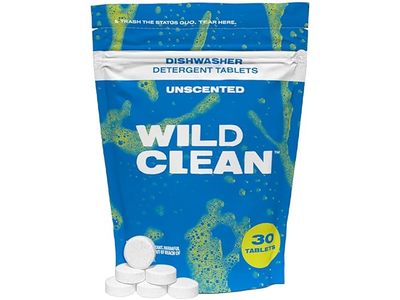 Wild Clean Dishwasher Detergent Tablets, Unscented, 30 Tablets