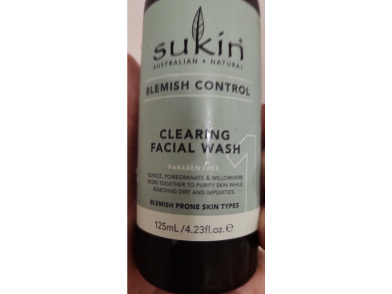 Sukin Blemish Clearing Facial Wash, 4.23 fl oz/125 mL