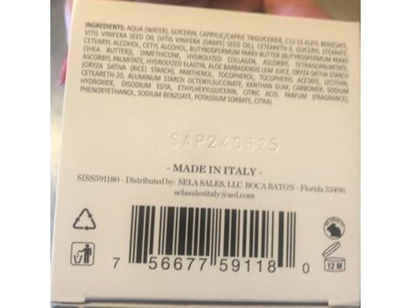 Delfanti Milano Collagen Anti Aging Night Cream, Vitamin C & Elastin, 1.7 oz/50 mL