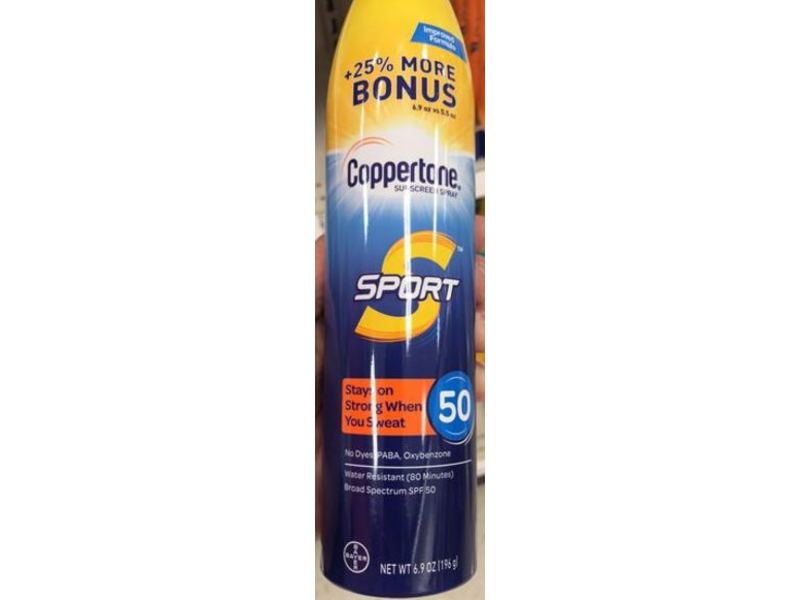 Coppertone Sport Sunscreen Spray, SPF 50, 6.9 oz/196 g
