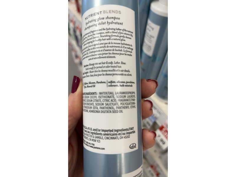 Pantene Hydrating Glow Shampoo, Baobab Essence, 9.6 fl oz/285 mL