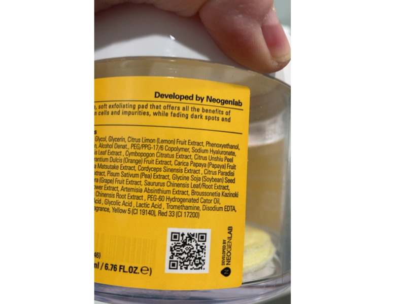 Neogen Dermalogy Bio-Peel + Gauze Peeling, Lemon, 6.76 fl oz/200 mL, 30 Count