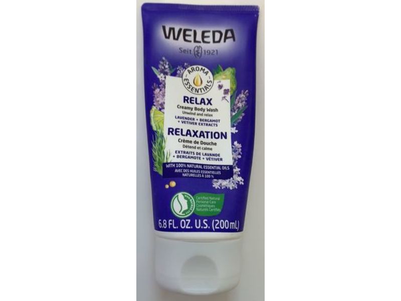 Weleda Relax Creamy Body Wash, Lavender + Bergamot + Vetiver Extracts, 6.8 fl oz/200 mL