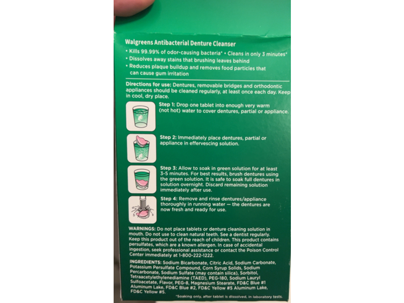 Walgreens Antibacterial Denture Cleanser, 84 Count