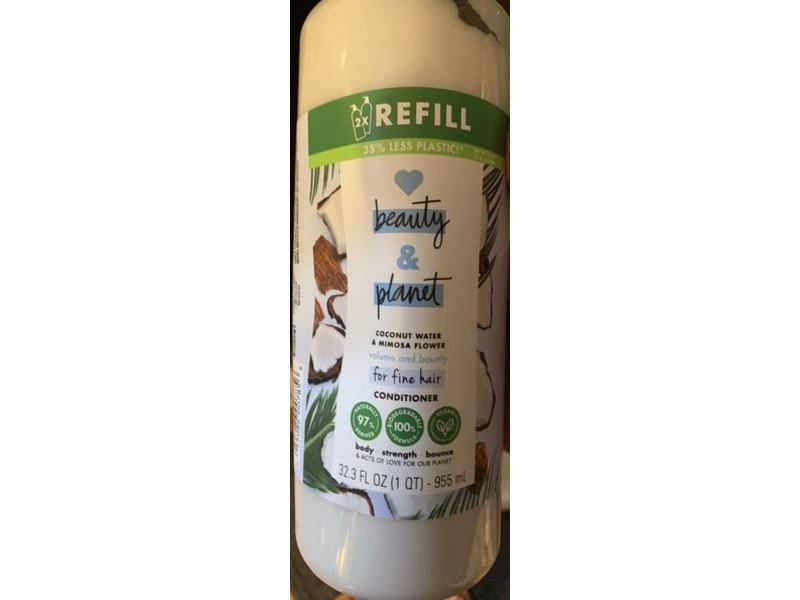 Love Beauty & Planet Volume & Bounty Conditioner, Coconut Water & Mimosa Flower, 32.3 fl oz/955 mL