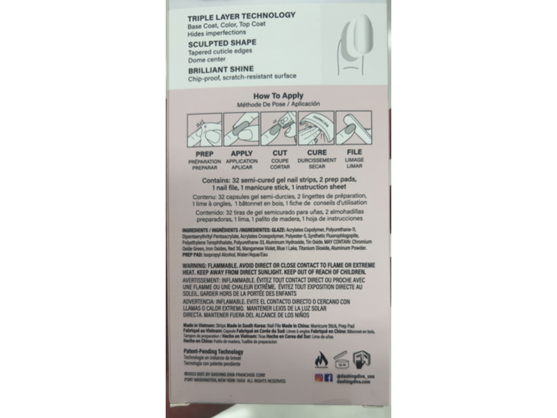 Dashing Diva Glaze LED Semi-Cured Gel Nail Strips, Daisy Dukes, 32 Count