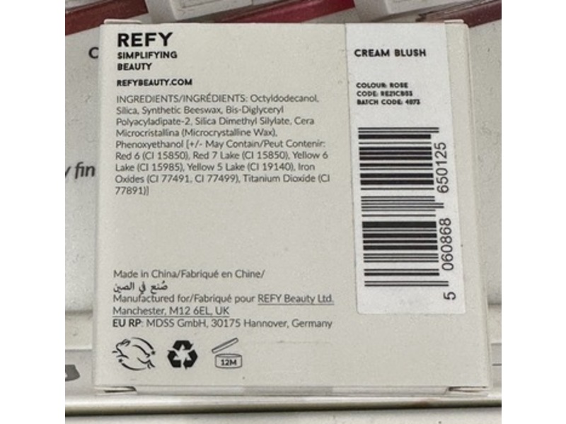 Refy Cream Blush, Rose, 0.05 oz/1.5 g