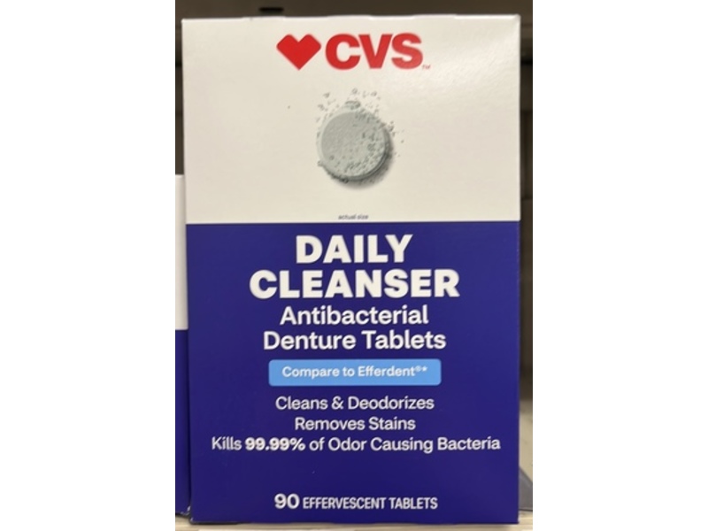 CVS Daily Cleanser Antibacterial Denture Tablets, 90 Count