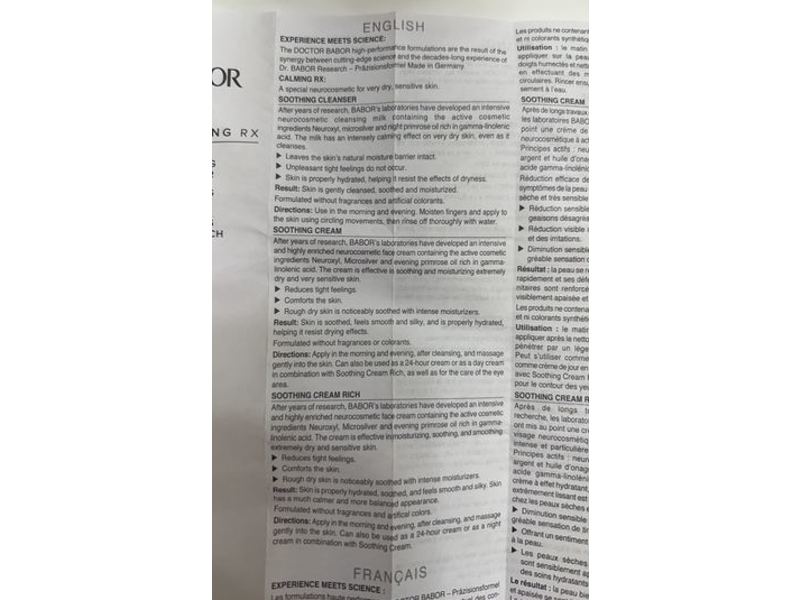 Doctor Babor Soothing Cream Rich, Calming Rx, 1.69 fl oz/50 mL