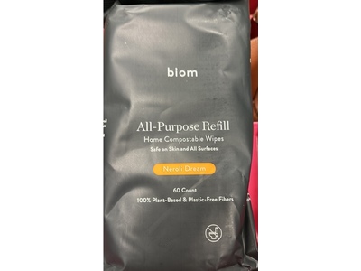 Biom All-Purpose Refill Compostable Wipes, Neroli Dream, 60 Count