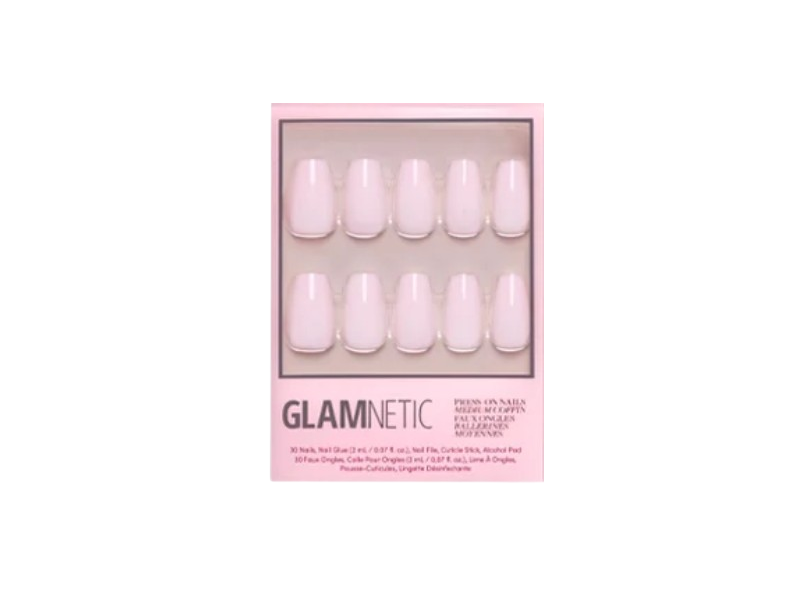 Glamnetic Press On Nails Medium Coffin, Blush Dream, 0.07 fl oz/2 mL, 30 Count