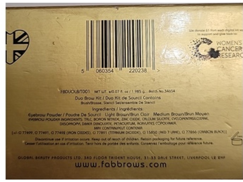 Fab Brows Duo Eyebrow Kit, Light Brown, 0.07 fl oz/1.985 g