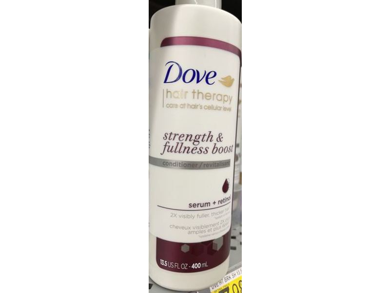 Dove Strength & Fullness Boost Conditioner, Serum + Retinol, 13.5 fl oz/400 mL