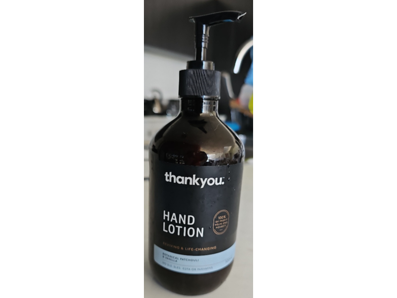 Thankyou Hand Lotion, Botanical Patchouli & Vanilla, 500 mL