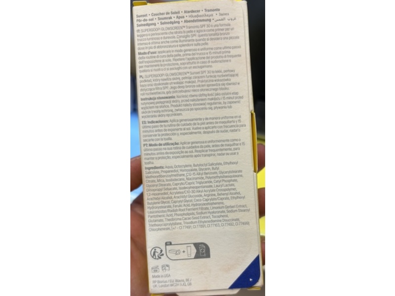 Supergoop! Glow Screen Sunscreen Primer, SPF 30, Sunset, 1.7 fl oz/50 mL