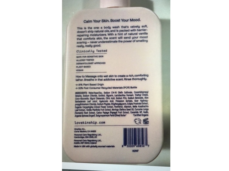 Kinship Gentle Body Wash, Warm Vanilla, 13 fl oz/400 mL