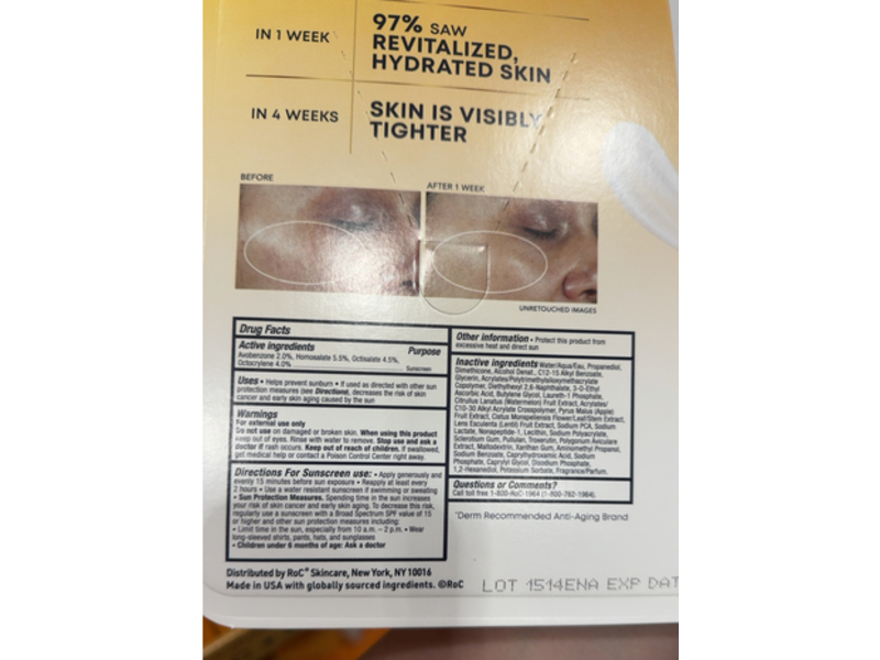 Roc Multi Correxion Revive+Glow Moisturizer, Vitamin C+SPF 30, 2.5 fl oz/74 mL, Pack Of 2