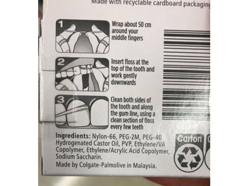 Colgate Total Dental Floss, Waxed, 50m