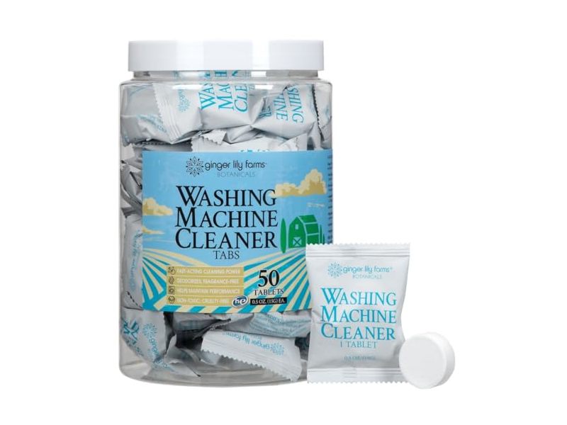 Ginger Lily Farms Botanicals Washing Machine Cleaner Tabs, 50 Count