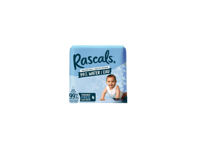 Rascals Premium Wipes, Water 99%, 216 Count