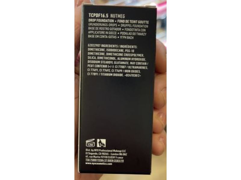 NYX Professional Makeup Total Control Pro Drop Foundation, Nutmeg, 0.42 fl oz/13 mL