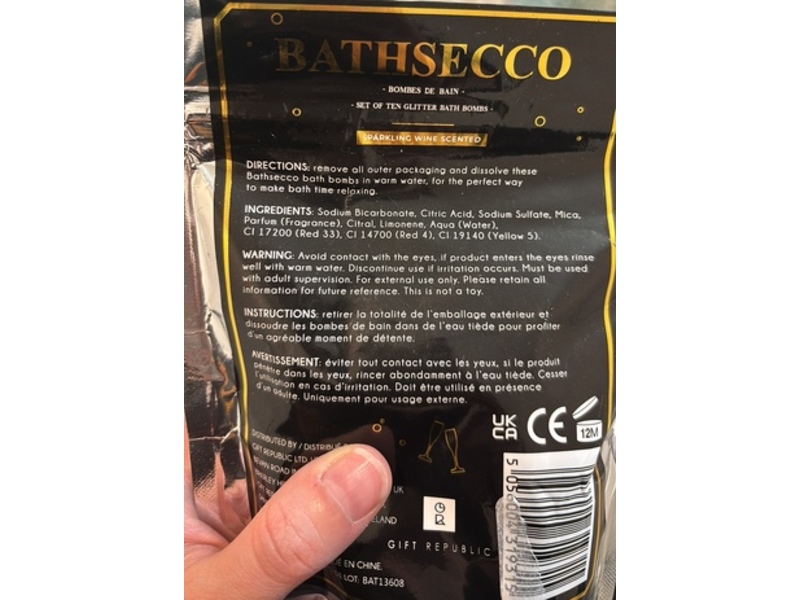 Bathsecco Bath Bombs, Sparkling Wine Scented, 5.3 oz, 10 Count
