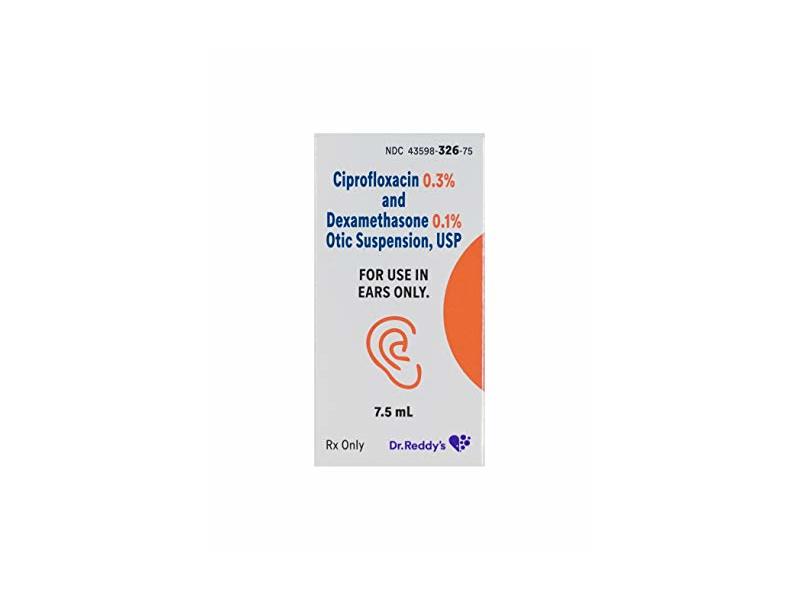 Ciprofloxin 0.3 and Dexamethasone 0.1 Ear Suspension/drops, Dr. Reddy