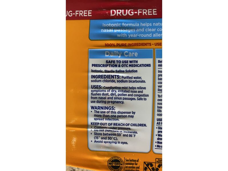 Arm & Hammer Simply Saline Nasal Relief Mist Spray, 4.25 fl oz