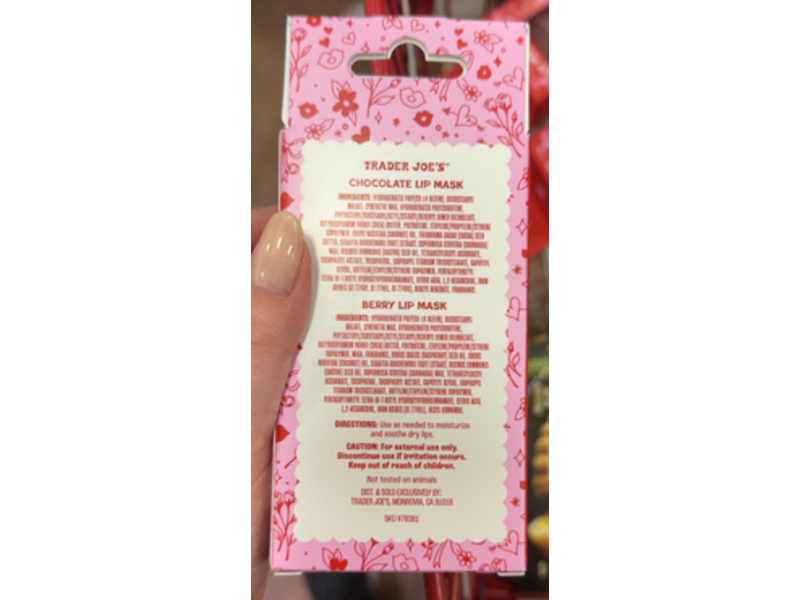 Trader Joe's Lip Mask Duo, Chocolate+Berry, 0.7 oz/20 g