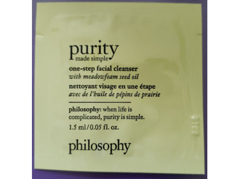 Philosophy Purity One-Step Facial Cleanser, Meadowfoam Seed Oil, 0.05 fl oz/1.5 mL