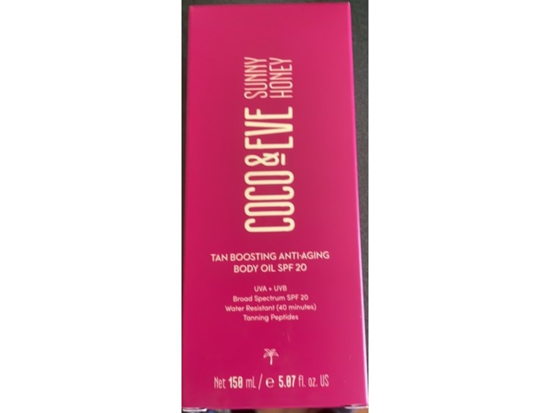 Coco & Eve Tan Boosting Anti-Aging Body Oil, SPF 20, 5.07 fl oz/150 mL