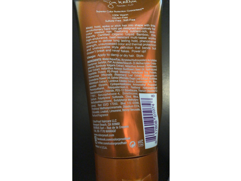 Color Proof Power Sculpt Hard Hold Gel, 5.1 fl oz/50 mL