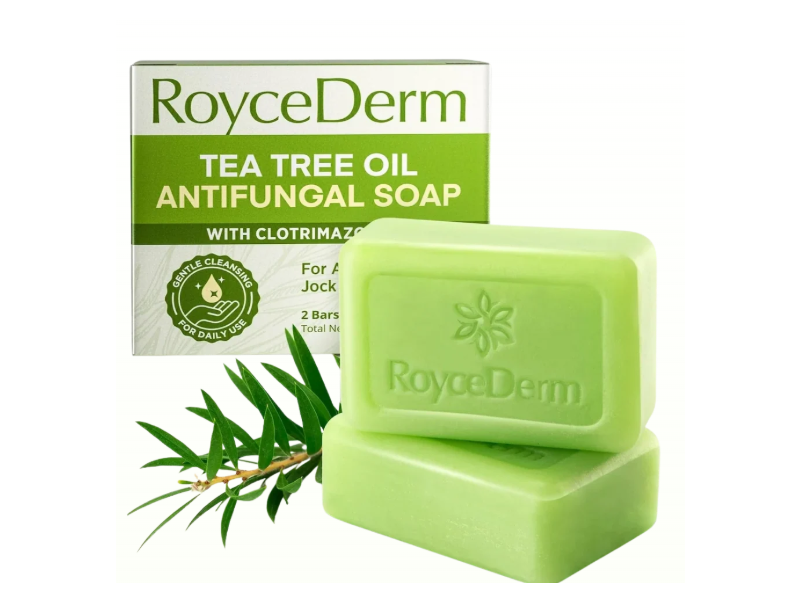 RoyceDerm Tea Tree Oil Antifungal Soap, Clotrimazole 1%, 4 oz/116 g, 2 Count