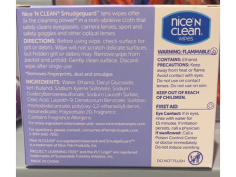 Nice' N Clean Smudge Guard Lens Cleaning Wipes, 100 Count