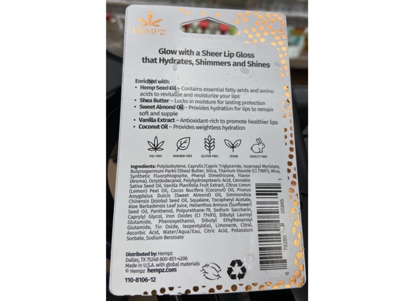 Hempz Glow Getter Lip Gloss, 0.44 fl oz/13 mL