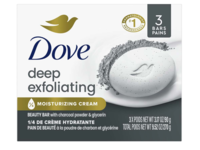 Dove Deep Exfoliating Bar Soap, Moisturizing Cream, 3.17 oz/90 g, 3 Count - thumbnail 1