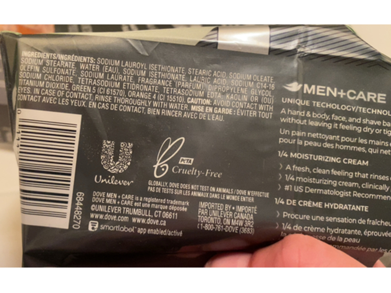 Dove Men+Care 3 In One Hand & Body, Face & Shave Bar Soap, 3.75 oz/106 g, 12 Count
