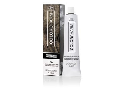 Wella Color Charm Permanent Cream Hair Color, 7A Medium Smokey Ash Blonde, 2 oz/57 g