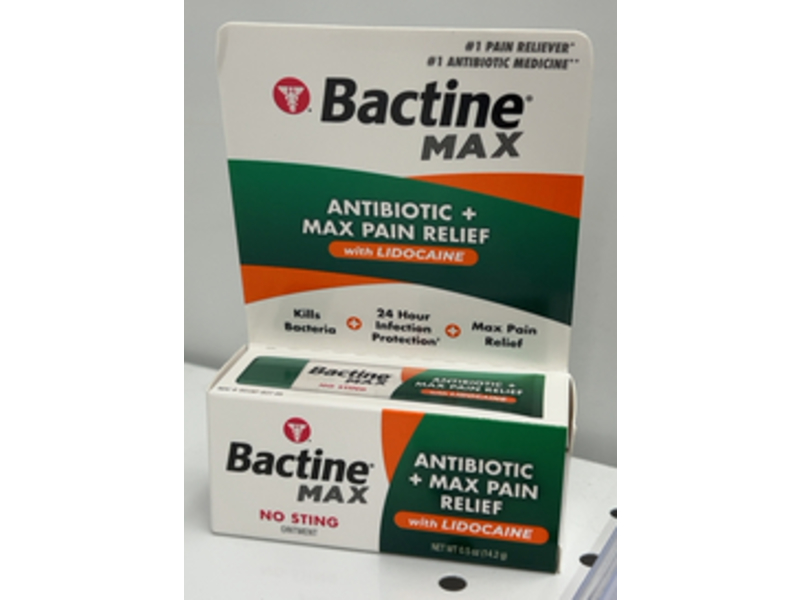 Bactine Max Antibiotic + Max Pain Relief Ointment, Lidocaine, 0.5 oz/14.2 g