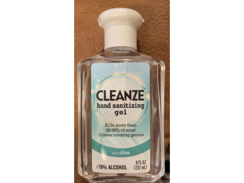 Cleanze Hand Sanitizer, Aloe, 8 fl oz/237 mL
