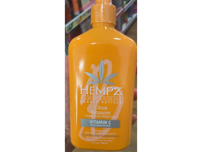 Hempz Herbal Body Moisturizer, Citrus Blossom, 17 fl oz/500 mL