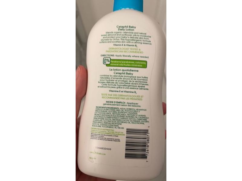 Cetaphil Baby Daily Lotion, Organic Calendula, 400 mL