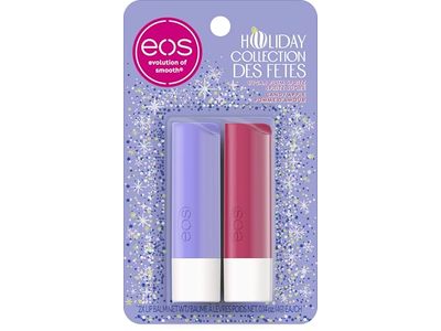 Eos Holiday Collection Lip Balm Set, Sugar Plum Spritz & Candy Apple, 0.14 oz/4 g