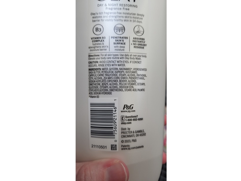 Olay Day & Night Restoring Body Lotion, 24hr Rich Moisture, 18 fl oz/532 mL
